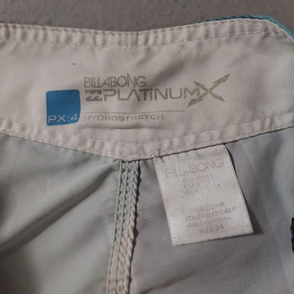Billabong Hydrostretch Platinum X Board Shorts Mens 34x10 Plaid  Stretch